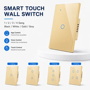 Modern Style 118 Type Smart Wall Switch Compatible with Smart Life App for US Thailand Home Lighting