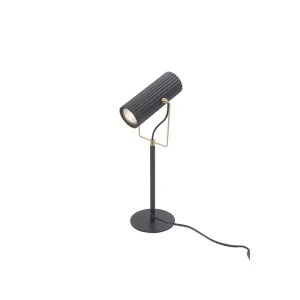 Modern Style Black Hotel Bedside LED Table Light GU10 3W Warm White 3000K Metal Desk Lamp with Shade Switch