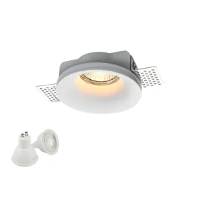 Modern Style Creative Frameless Gypsum Ceiling LED Downlight Lamp for Home Living Room Bedroom Aisle in a Round Design