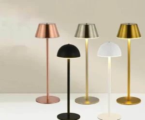 Modern Style Geometric Metal Table Lamp LED Desk Light Dimmable Bedside Ambient Nightstand Decor Bedroom Living Room