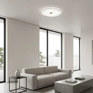 Modern Style Marble LED Ceiling Lamp with Switch Control Warm White Copper Base for Bedroom Kitchen Home Decor High CRI 80