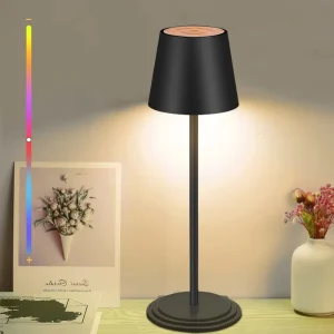 Modern Style RGB Atmosphere Lamp Creative USB Charging Night Light Bedside Desk Lamp with Timers Cordless and Battery Powered