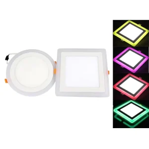 Modern Style Round Ceiling Recessed RGB LED Panel Light 3+3w 6+3w 12+4w 18+6w Double Color Aluminum Lamp Body