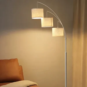 Modern Style Warehouse LED Floor Lamp with Three Headed Lantern Design Luxury Standing Lamp Remote Control High Brightness