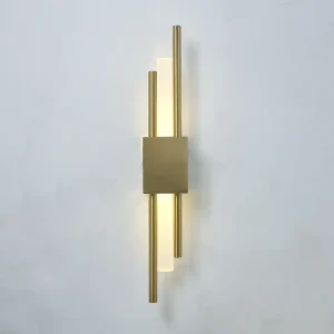 Modern Stylish 50cm LED Black Gold Wall Lamp Pipe Rechargeable for Bedroom Living Room Hallway Wall Sconce