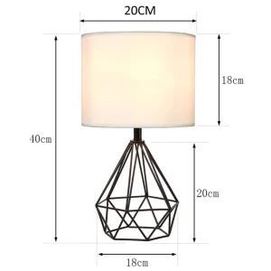 Modern Table Lamp with White Fabric Shade for Living Room