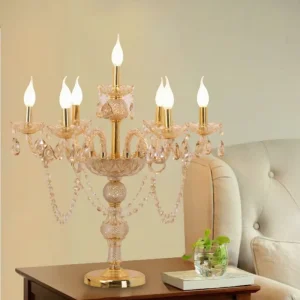 Modern Table Top Crystal Chandelier Centerpieces Table Lamp for Wedding
