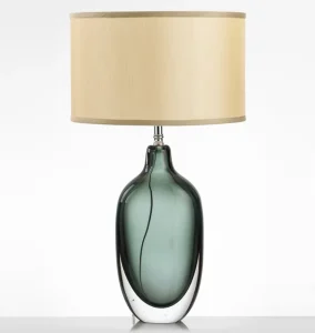 Modern Taste Fashion Table Lamp Blue Coloured Glaze Desk Lamp with Shade for Hotel Rooms Bedside Reading Lights