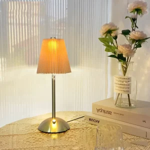 Modern Touch Control Cordless Dimmable Adjustable Color Temperature Crystal Shade Metal LED Desk Lamp 5W DC