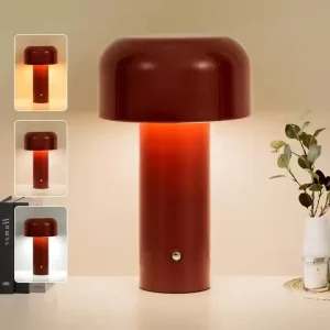 Modern Touch Decorative Mushroom LED Night Light Portable Wireless Bedside Table Lamp Battery Backup Cordless