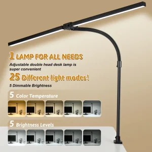 Modern Touch LED Aluminum Architect Gooseneck Desk Swing Arm Clamp AC Adjustable Color Temperature Dimmable Office Reading