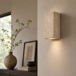 Modern Travertine Wall Lamp MB9019 Wabi Sabi Aesthetic Natural Stone Sconce