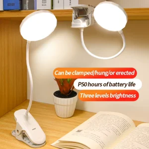 Modern USB Charging Plastic Dual Purpose LED Touch Eye Protection Learning Sleeping Reading Dedicated Desk Lamp 3 Level Light