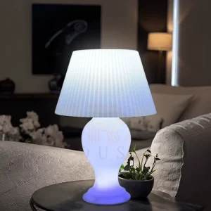 Modern USB Glow LED Desk Lamps Home Decor Rechargeable with White and Black Shades Remote Control