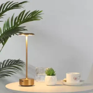 Modern USB Rechargeable LED Adjustable Dimmable Table Lamp Cordless Aluminum Body Touch Control E14 Bulb Base Metal Shade