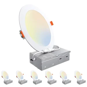 Modern Ultra Slim Recessed Round Aluminum LED Panel Ceiling Light for Home and Living Room