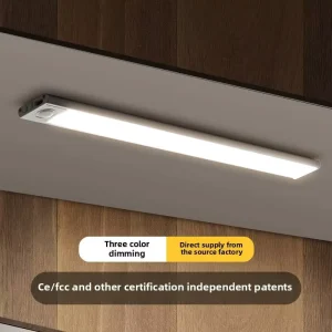 Modern Ultra Thin Smart LED Cabinet Light Rechargeable Magnetic Self Adhesive Strip Motion Sensor Night Light for Kitchen Closet