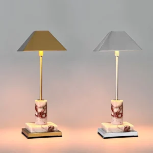 Modern Unique Marble Table Lamp Cordless Flexible Battery Powered Indoor Home Decoration Lighting Fixtures Bed Side Night Light