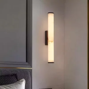 Modern Villa Living Room Background Wall Lamp Spanish Natural Marble Full Copper High End Bedside Wall Lamp Home Office Recessed