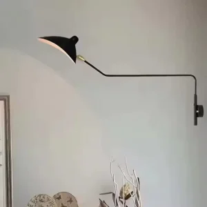Modern Vintage Black Adjustable LED Wall Lamp Bedroom Background Home Wall Decor Rotatable Wall Light