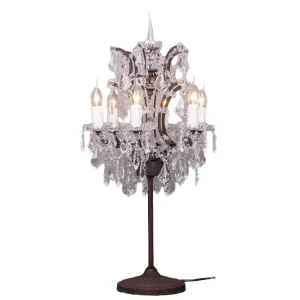Modern Vintage Iron & Crystal Table Lamp Decorative Bed & Desk Lamps for Bedroom