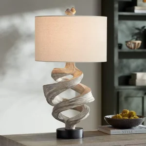 Modern Vintage Portable Table Lamp E27 Base Medium Size Drum Shade White