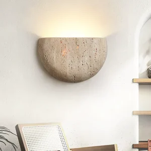 Modern Wabi Sabi Marble Wall Lamp Vintage Lighting for Café Bedroom & Entryway