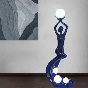 Modern White Large Art Humanoid Floor Lamp for Living Room Hotel Lobby Villa Creative LED Decoration with Iron Body
