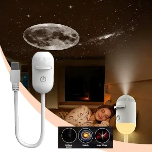 Modern White Portable Galaxy Star Aurora Projector Lamp USB Powered Ultra Clear Mini LED Romantic Ambient Night Light