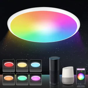 Modern WiFi Dimmable RGBCW Smart LED Ceiling Light for Home Applications