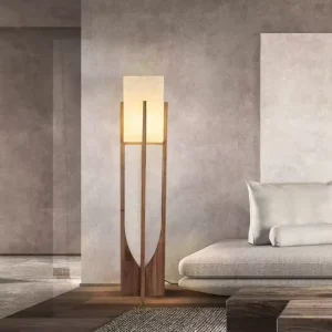 Modern Wood Floor Lamp for Living Room Sofa Retro Ambiance