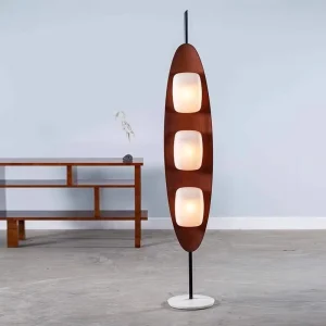 Modern Wooden Bedroom Sofa Floor Lamp High quality Marble Base Contemporary Wooden Candy Lampshade LED Warm White CRI 80 1000