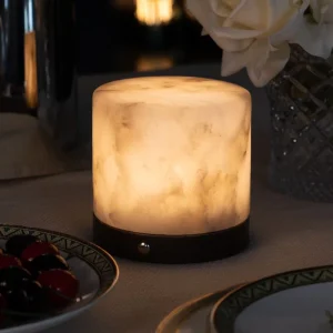 Modern and Simple Decorative Atmosphere Table Lamp Spanish Natural Marble Creative Dining Table and Bedside Charging Table Lamp