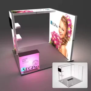 Modular 10x10ft Exhibition Booth Tension Fabric Display with LED Backlighting