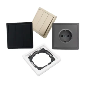 Modular White Wall Switch Socket Combination European Schuko 86 Type PC Panel 2 Gang 2 Way 16A 250V IP20 Germany/Russia