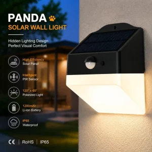 Monocrystalline Solar LED Outdoor Lamp, 1200mAh, IP65