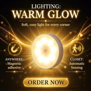 Motion Activated ABS LED Night Light Magnetic Base 3 Mode Dimmable Battery Operated for Stairs and Hallways