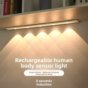 Motion-Sensing Ultra-Thin Rechargeable Self-Adhesive LED Light Strip for Wardrobe and Wine Cabinet