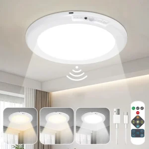 Motion Sensor Ceiling Light USB Type-C Rechargeable Magnetic Wireless Wall Lamp with Remote