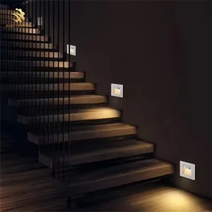 Motion Sensor Dusk-to-Dawn Photocell LED Step Light, Indoor and Outdoor, Black, Warm White