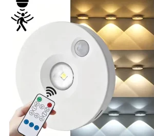 Motion Sensor LED Smart Night Light USB Rechargeable Dimming Remote Control Cabinet Wardrobe Lights Room Wall Dormitory Bedside