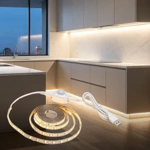 Motion Sensor LED Strip Light 5V USB Flexible Tape for Kitchen Cabinet Closet Wardrobe and Stairs with Timer