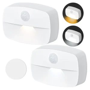 Motion Sensor Light Indoor Led Night Light Stick on Nightlight Battery Operated Lights for Hallway Stair Bathroom Closet Bedroom