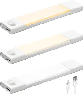 Motion Sensor Light Indoor Rechargeable Stick on Under Cabinet Lighting Wireless Closet Light Counter Lights for Wardrobe