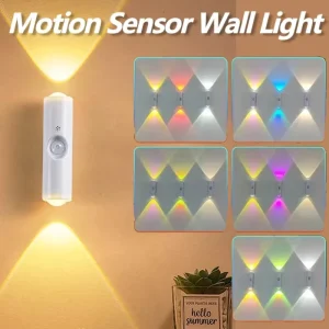 Motion Sensor Night Light 7 color Led Toilet Night Light Bedroom Living Room Corridor Double headed Wireless Wall Lamp Magnetic
