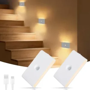 Motion Sensor Night Light Rechargeable Battery 2700K LED Ra80 Magnetic Stick on Closet Lights Stair Lights Bedroom Kitchen