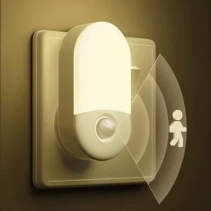 Motion Sensor Plug-In 0.6W Dimmable LED Night Light for Kids and Adults