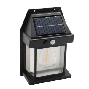 Motion Sensor Solar Tungsten Wall Light Outdoor Dusk to Dawn Porch Lights Fixture 3 Modes Waterproof Solar Wall Lamp