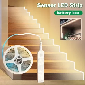 Motion Sensor Wardrobe Light Cabinet Stair Kitchen Battery Powered Closet Portable COB LED Tape