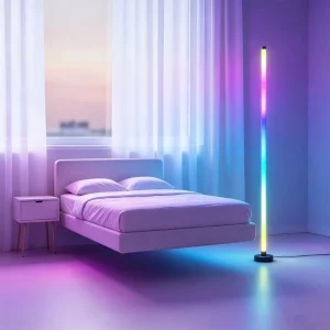 Multi Color Flashing Music Rhythm RGB LED Standing Floor Lamp Decorative Ambient Light for Party, Bar and Holiday Decor with USB